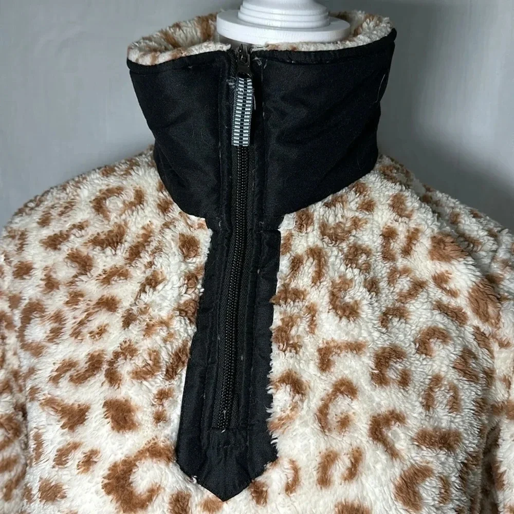 off white / cream & tan / brown leopard print Simply Southern Y neck pullover